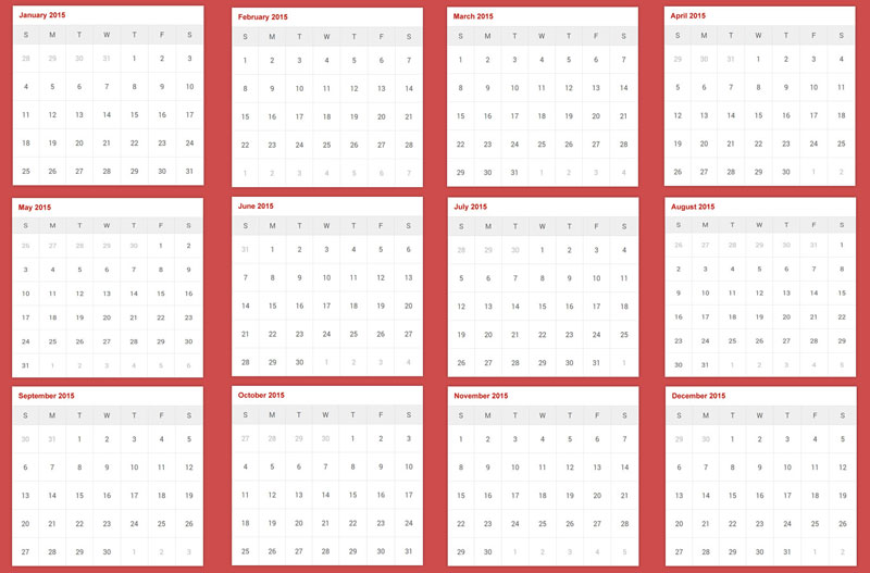 Free Download Printable Calendar for 2015