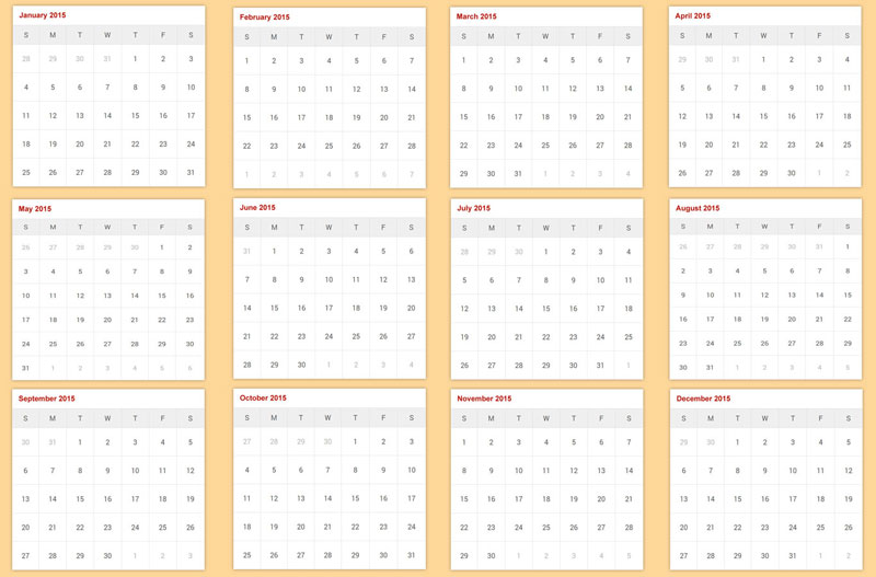 Free Download Kalendar for 2015